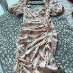 ASTR Cinched Ruffle Front Short Sleeve Dress Photo 1