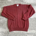 Hallet Sweater Womens Medium Hand Knit Rust Red Peru Pima Cotton Photo 0