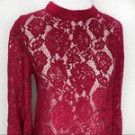 Sugar Lips  Wine Floral Lace Dress Small Photo 10