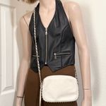 Rebecca Minkoff White Genuine Leather Studded Bottom Chain Strap Crossbody Bag Photo 4