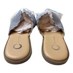 Journee Collection  Lillian Blue Stripe Flat Slide Sandal Size 8 New Photo 2