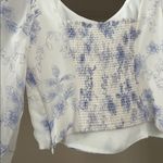 House Of Harlow 1960  White and Blue Floral Blouse, Small NWT Photo 5