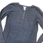 Sundance  Homestead Henley Cotton Silk Blend Gray Marled Knit Small Photo 0