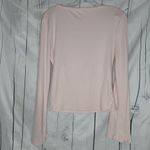 Derek Heart  Light Pink Ribbed Ruched Bust Square Neck Bell Sleeve Top Photo 5