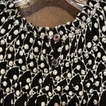 Loft ✨ Black & White Eyelet Smocked Yoke Swing Dress Photo 8