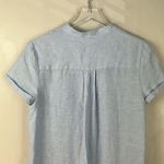 PURE NAVY Pocket Detail 100% Linen Chambray Button Front Shirt Midi Dress Photo 8