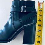 ALDO Black faux leather Buckle Strap Ankle Boots size 7.5 Photo 3