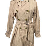 Gap  Beige Long Sleeve Mock Neck Belted Double Breasted Trench Coat Jacket Size S Photo 0