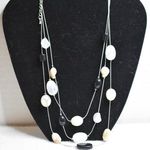 Ny Collection NY Triple Strand Silver Tone Metal Chain Multi Color Glass Beaded Retro Necklace Photo 0