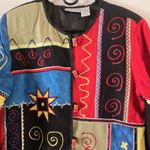 Draper’s & Damon’s Patchwork Embroidered Jacket Small Vintage Boho Artsy Lined Photo 7