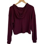 Hollister Burgundy Waffle Oversized Cropped Hoodie Sweater Medium Photo 2