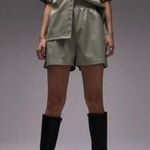 Topshop NWT Sage Green Bermuda Shorts in pleather Photo 1