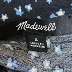 Madewell  Blue Floral Long Sleeve V Neck Button Up Blouse Shirt Crop Top Size S Photo 2
