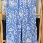Joie  100% Linen Wide Leg Blue & White Folk Floral Beachy Boho Pants - Sz M 💛🎀 Photo 0
