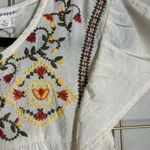 Blu Pepper Cream Boho Embroidered Ruffle Sleeve Top | NWT | Size L | Feminine & Flowy Photo 1