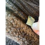 Neiman Marcus  Open Front Knit Cardigan Sweater Women M Faux Fur Hobbit Neutral Photo 7