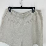 Madewell Pintucked Shorts in 100% Linen Oat Beige High Rise Vacation US 14 NWT Photo 11
