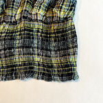 BP Womens Smock Crop Top Green Size 1X Plaid Square Neck Puff Sleeve Photo 4