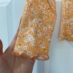 Love, Fire NWT  cropped cardigan and tank set in orange sherbet with ditsy print. Photo 3