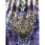 Purple Paisley Print Dress 2X Empire Waist Stretch Sequined Flowy Boho Festival Photo 11