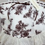 Thirty Thirty LA Women's Floral Corset Camisole Top White Brown Floral Size S Photo 2