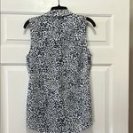 CAbi  Black and Blue Notched Collar Button Down Top Photo 6