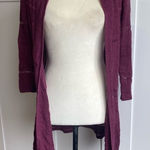 Coldwater Creek Women's Burgundy Open Knit Linen Blend Cardigan Sweater Size M Photo 0