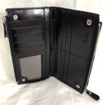 Black Faux Leather Zip Wallet Photo 4