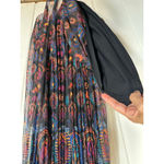 Desigual Boho Midi Dress Sleeveless Sheer Overlay Pleated Multicolor Large Photo 8