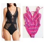 Becca  pink crochet one piece bikini Photo 1
