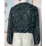 ASTR  The Label Black Floral V-Neck Puff Sleeve Lightweight Blouse Size Small Photo 1