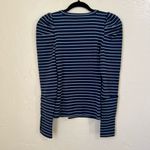 Anthropologie  Maeve puff sleeve Blue Striped Long Sleeve Tee size M Photo 6