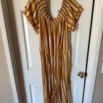 Xhilaration Summer yellow striped off-shoulder jumpsuit Photo 5