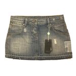 NWT PINKO Distressed Denim Mini Skirt 27 Women’s Blue Photo 9