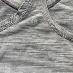 Lululemon Athletica racer back tank top light purple stripes size Small EUC Photo 3