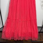 FLAWED Tuckernuck Poppy Pink Tulle Giselle Gown Floral Embroidered size L Large Photo 7