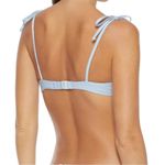 ONIA  Louisa Bikini Top Ruffle-Trimmed Striped Seersucker Swim Top Blue Size XS Photo 2