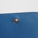 Balenciaga Blue & White Leather Logo Everyday Trifold Mini Compact Wallet Photo 7