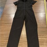 Young Fabulous and Broke YFB Short Sleeve Button Down Chest Pocket Black Jumpsuit Photo 11