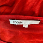 Maje  red 1 cold shoulder top blouse w ruching sz M Photo 6