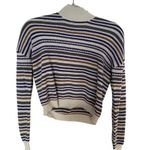 Ten Sixty Sherman  Woman’s Stripe Mock Neck Sweater White Multi Size XS, EUC Photo 1