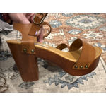 Steve Madden Luna Wooden Clog Ankle Strap Platform Y2K Heeled Sandals Size 8 Photo 4