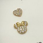 Disney NEW-Sterling Silver 14Kt Gold Plated Cubic Zirconia Minnie Stud Earring Set Photo 2