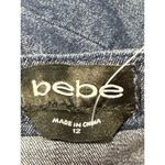 Bebe  Denim Mini Dress Strappy Bodycon Y2K Party Dress Size 12 Photo 2