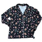 Tipsy Elves Black Gingerbread Candy Print Pajama Set Long Sleeve Pants M Photo 1