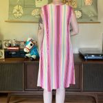 70s Bright Striped Tent Dress Rainbow Size M Photo 3