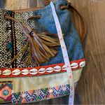 Desigual  Shoulder Bag Purse w/ Floral Patterns Embroidered Shells Lining Denim Photo 6