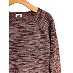Old Navy Sweater Women's Size S Burgundy White Tweed Round Neck Long Sleeve Photo 2