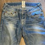 True Religion  Light Wash Exposed Stitching Low Rise Straight Leg Jeans Size 25 Photo 5