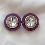 Buttons These Are Amazing! Vintage Pierced Earrings  W Revolution Rhinestones Photo 2